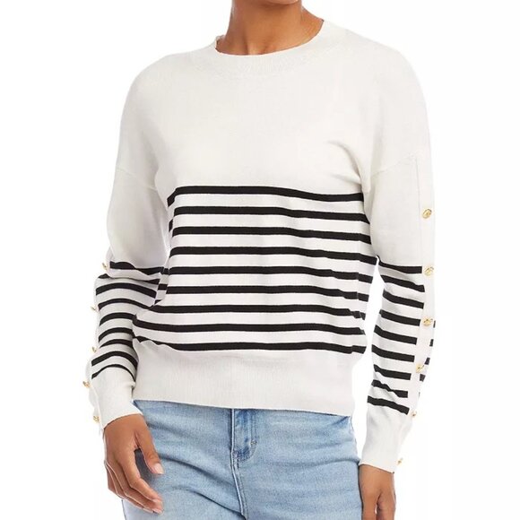 Karen Kane Button Detail Striped Sweater – Size L, NWT - Picture 1 of 6